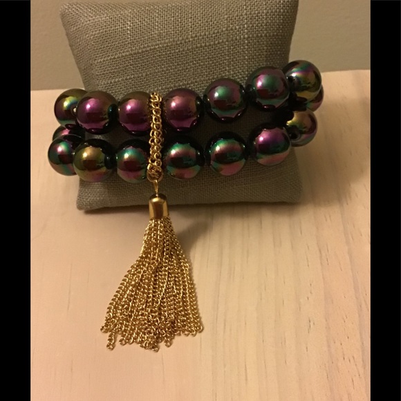 BeBe Double Strand Beaded Stretch Bracelet - Picture 2 of 5